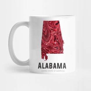 Alabama state map abstract red Mug